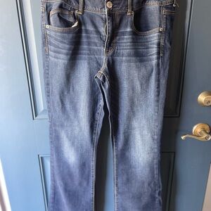 American Eagle Outfitters Dark Blue Kick Boot Jeans